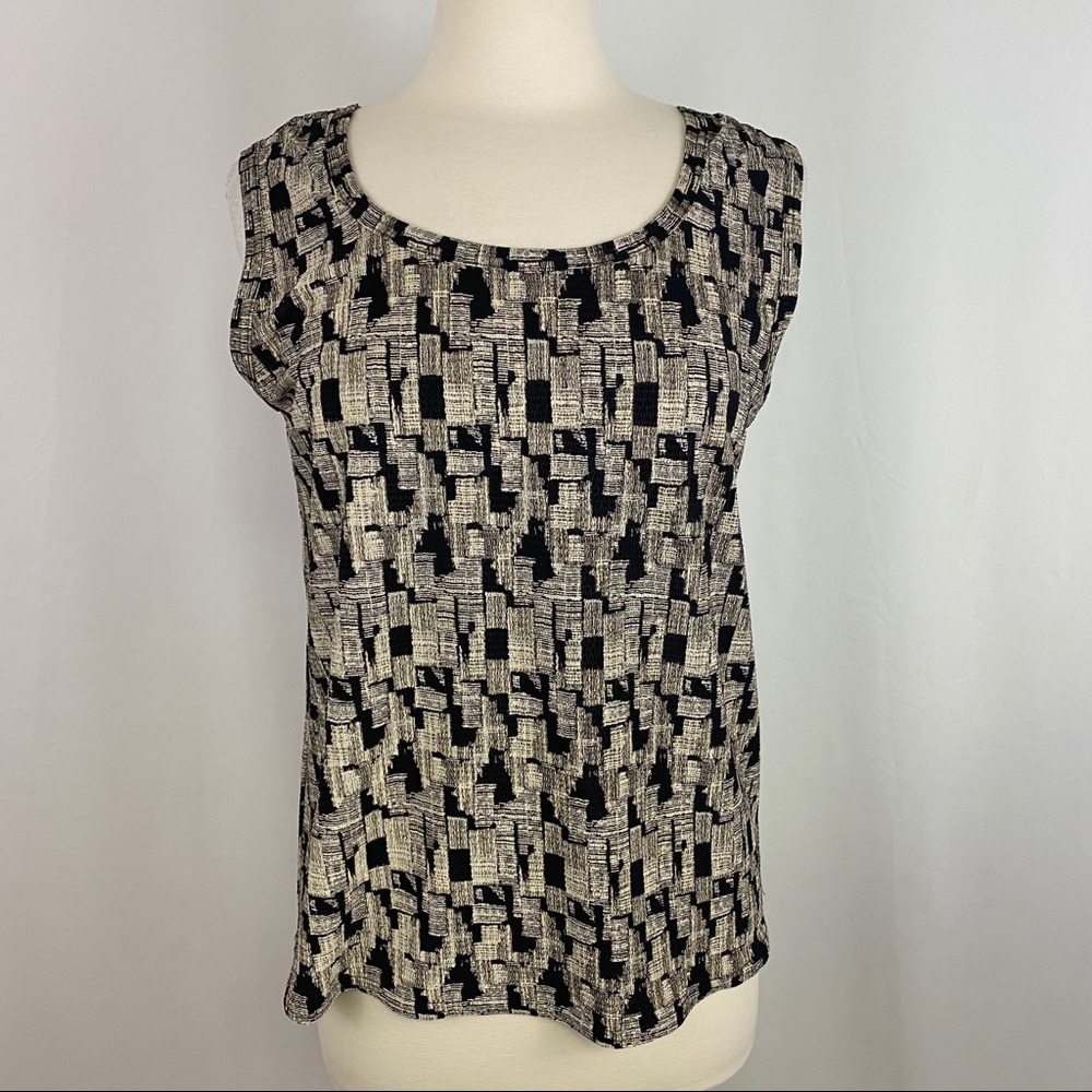 Citrine Womens Black Brown Top Tank Linen Pullover